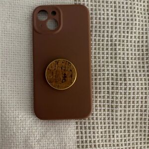 Brown Phone Case with Gold Holder